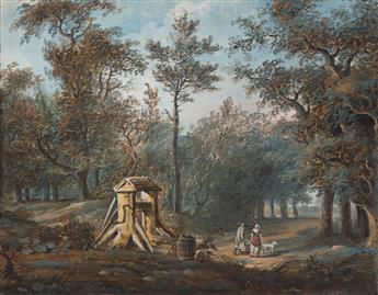 PAUL SANDBY (Nottingham 1731-1809 London) Figures at a Well in a Woodland.